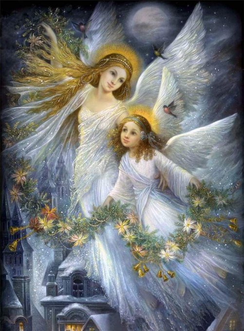 Рождественские ангелы художника Надежды Стрелкиной