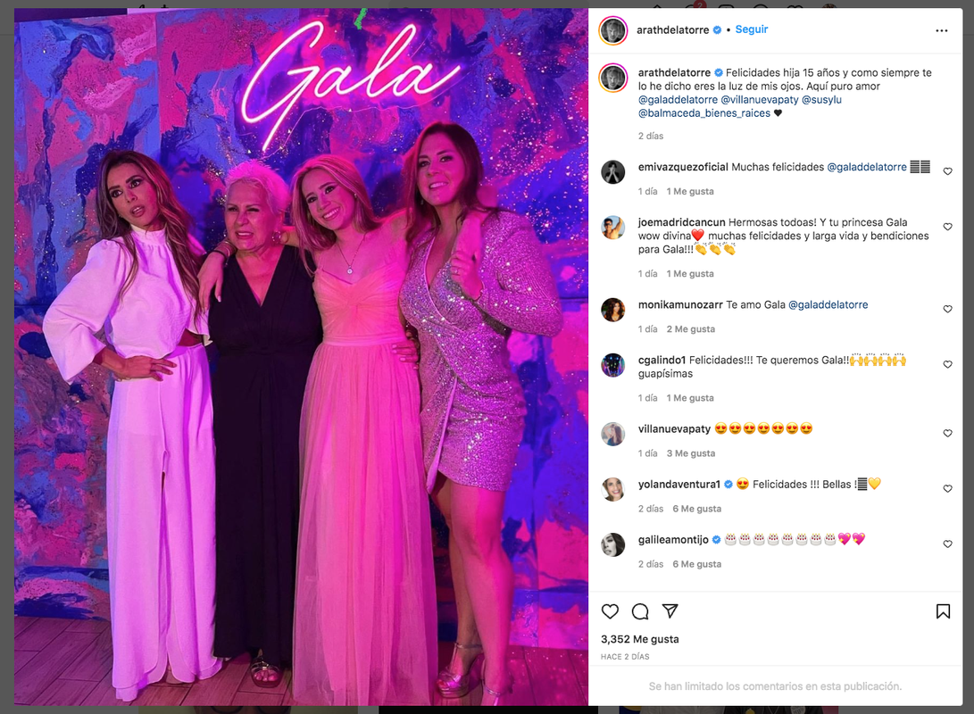 Arath de la Torre celebra a lo grande los XV años de su hija Gala