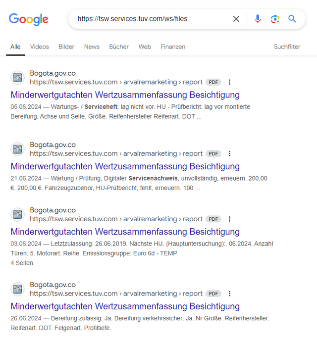 TÜV Rheinland-Gutachten in Suchmaschine
