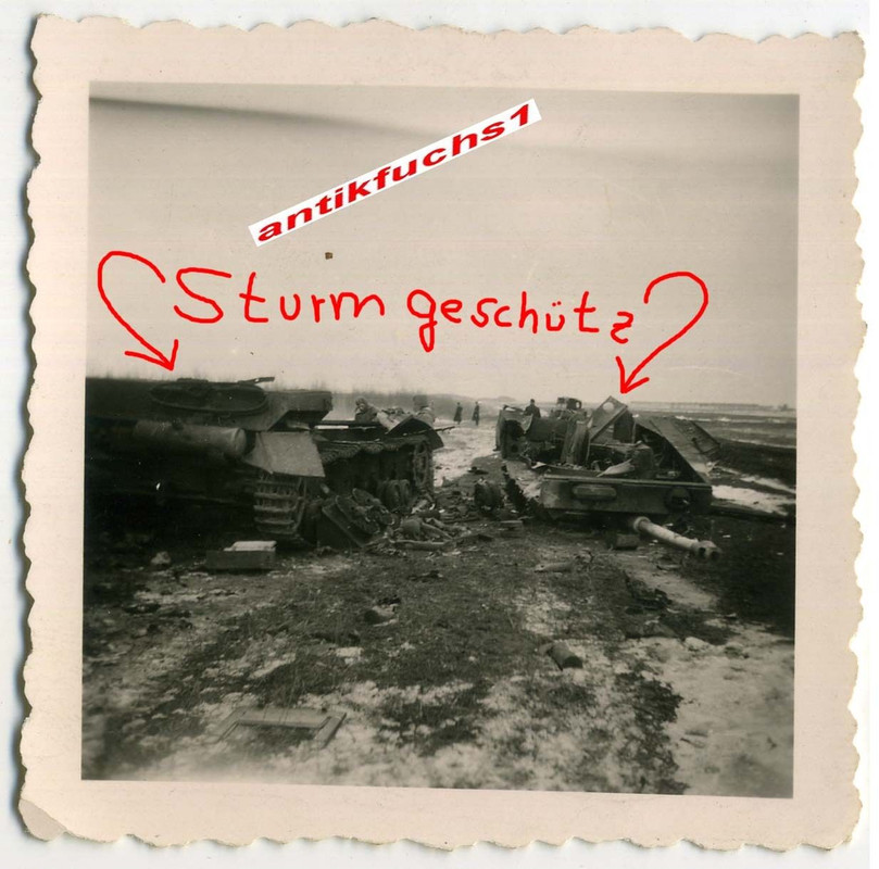 Deut.Panzer Sturmgeschütz Lang nach Volltreffer 