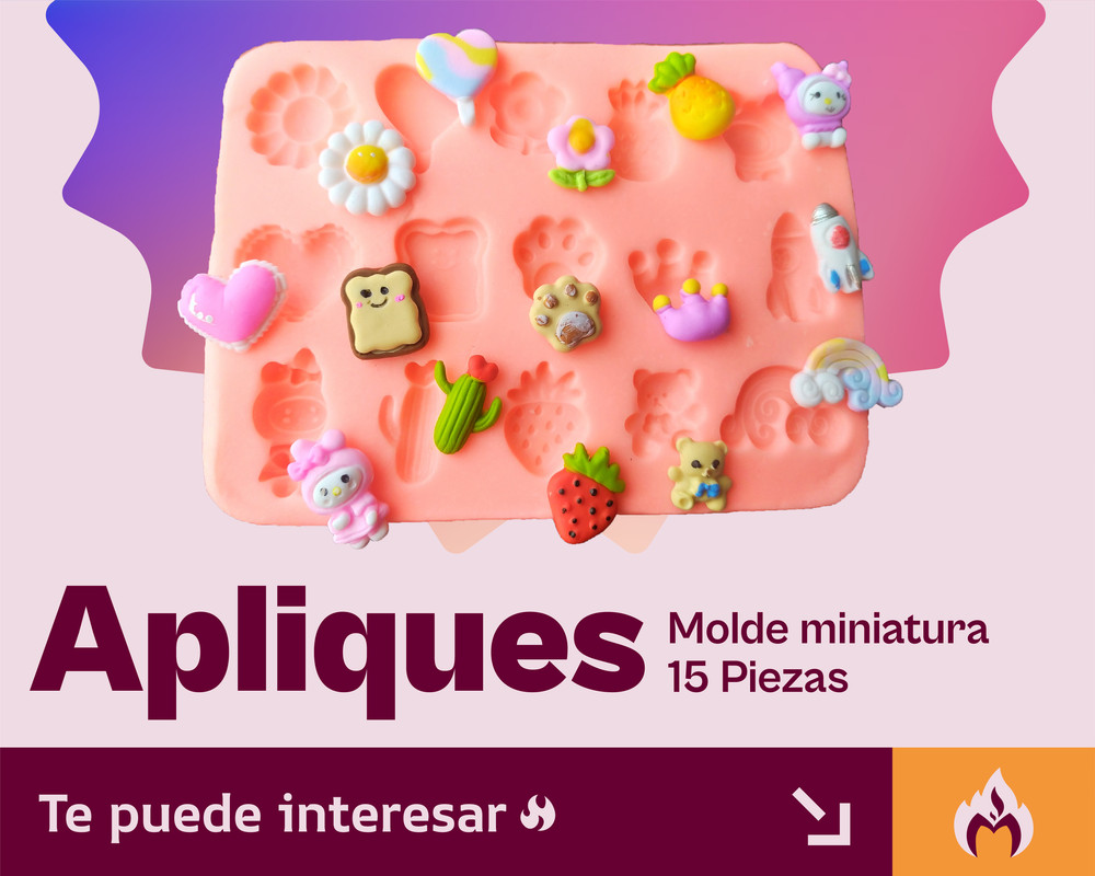 Molde en silicona aplique Aretes Zarcillos en Pasta moldeable