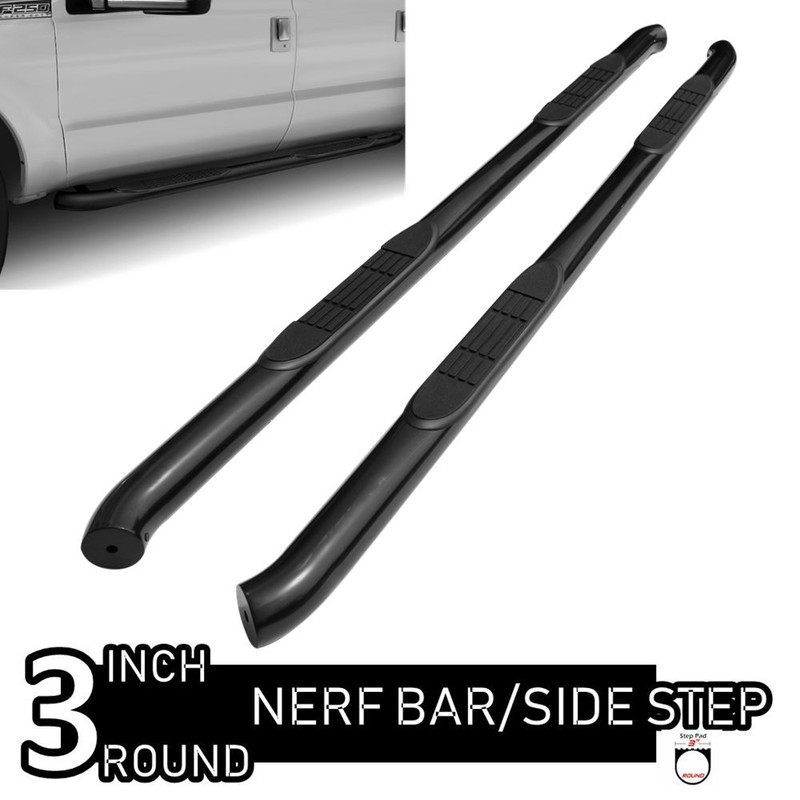 For 2007-2018 GMC SIERRA 1500 2500 3500 HD CREW CAB 3/'/' Black Nerf Bar Side Step