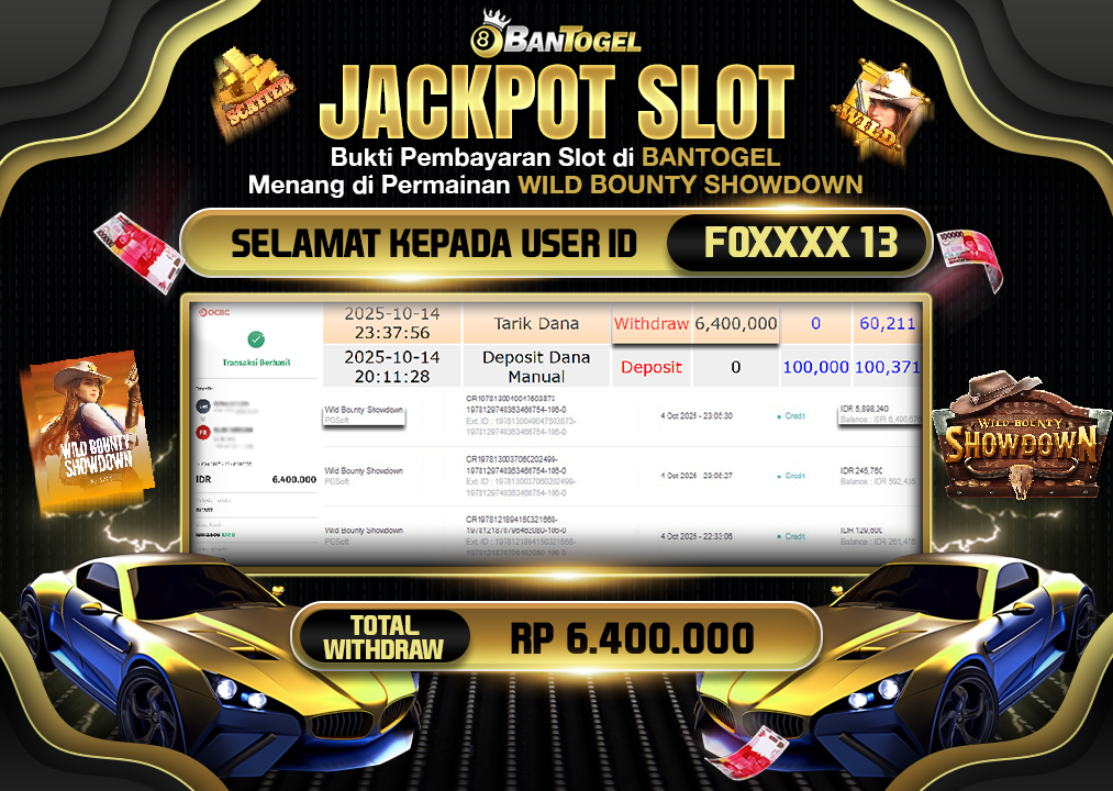 BUKTI JACKPOT LUNAS BANTOGEL