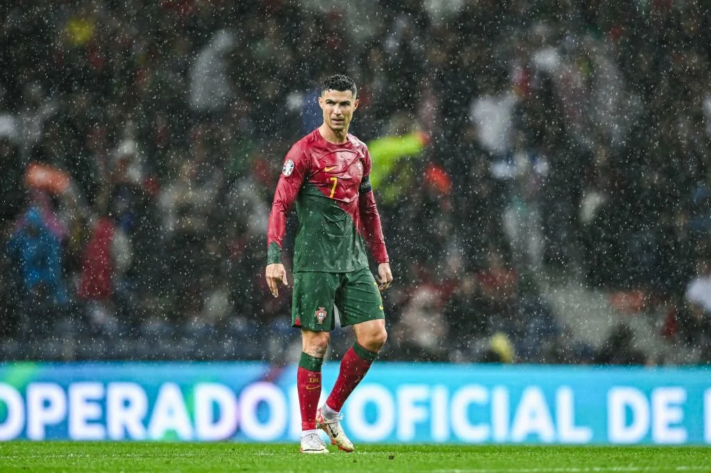 Cristiano Ronaldo playing against Slovakia