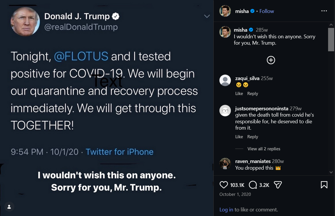 U. misha needlessly feeling sorry for trump