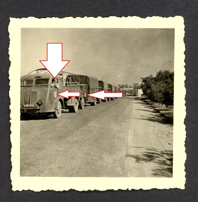 Foto Afrika Afrikakorps (DAK) LKW-Kolonne der Lu