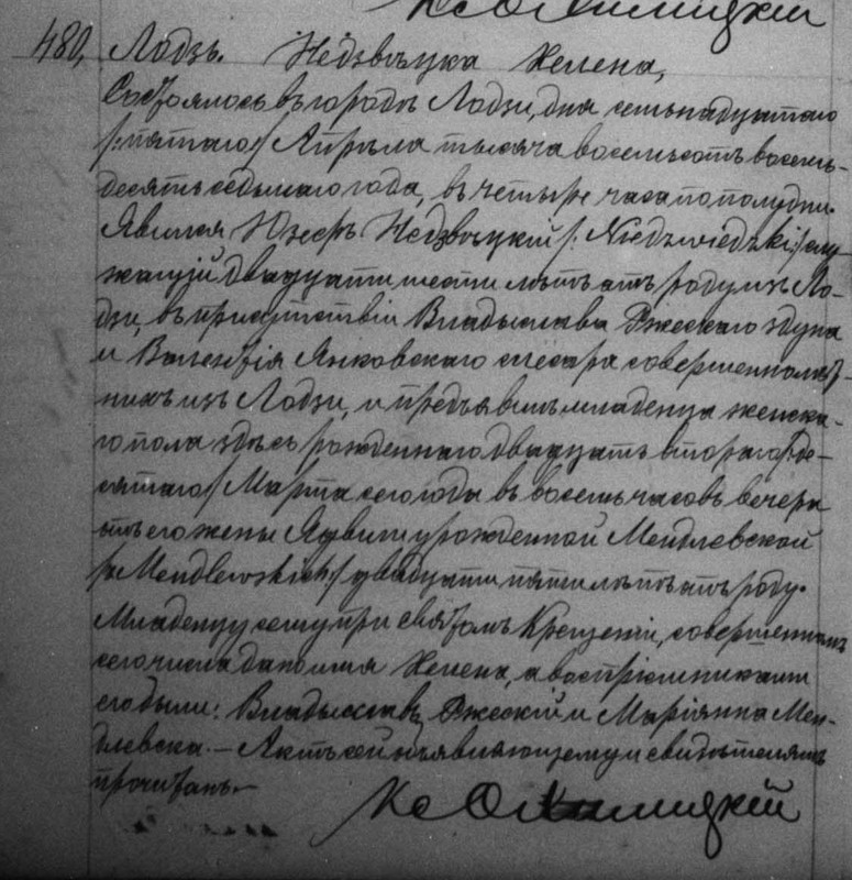 N (Jozef - Jadwiga Mendel) Helena 1887