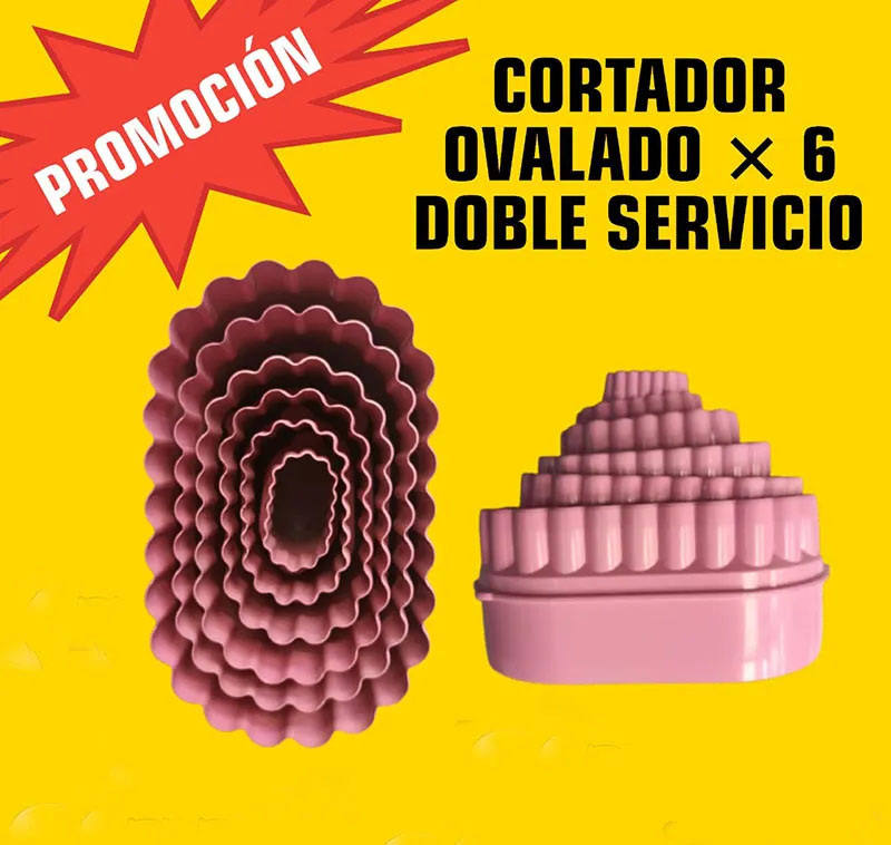 Cortador Ovalado Rizado Para Pasta Fría O Alimentos Galletas O Fondant