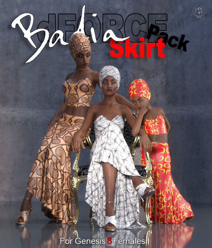 dForce-Badia Skirt Pack For Genesis 8 Females