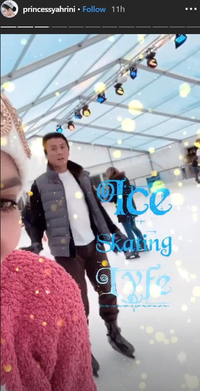Syahrini dan Reino Barack main ice skating di Cardiff, Inggris