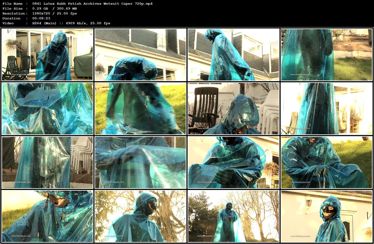 0841 Latex Rubb Fetish Archives Wetsuit Caper 720p mp4