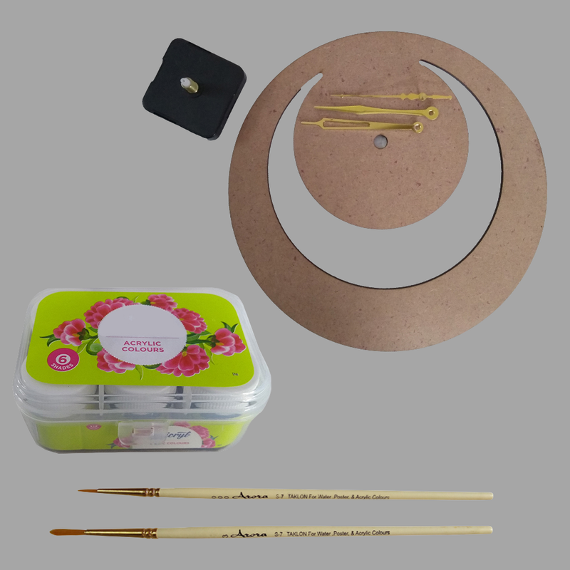 Pichwai Painting on Moon Clock DIY Kit 
