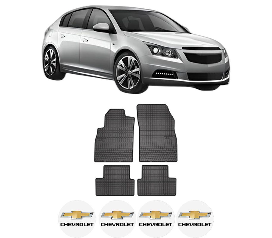 Set covorase presuri CHEVROLET CRUZE Hatchback (J305) din 2011-2015, auto, din cauciuc thermoplastic, 4 Stickere auto cu CHEVROLET