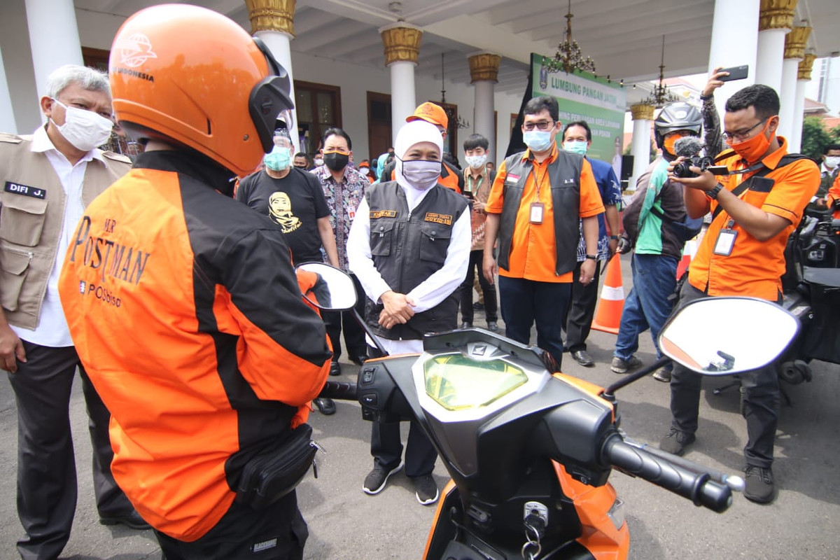 Gubernur Jatim Gandeng Ojol dan PT Pos, Pekan Depan Gubernur Khofifah Perluas Lagi Layanan Lumbung Pangan Hingga ke 28 Daerah Jatim