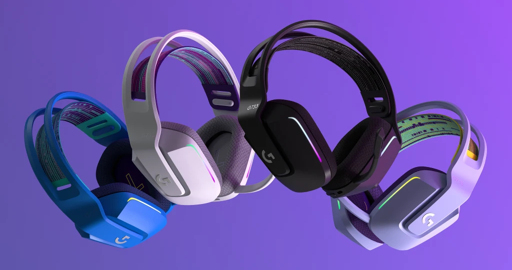 Audífonos gaming inalámbricos Logitech G733 en color azul.