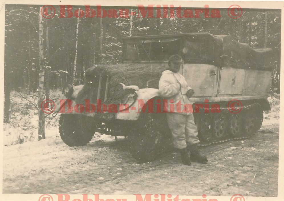 Russland 1943 Halbkette SdKfz 11 schw.Panzerjäger Abtlg.655 Wintertarnung !