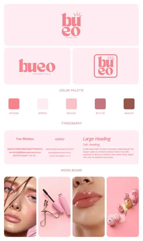 Pink Modern Beauty Studio Brand Board bueo