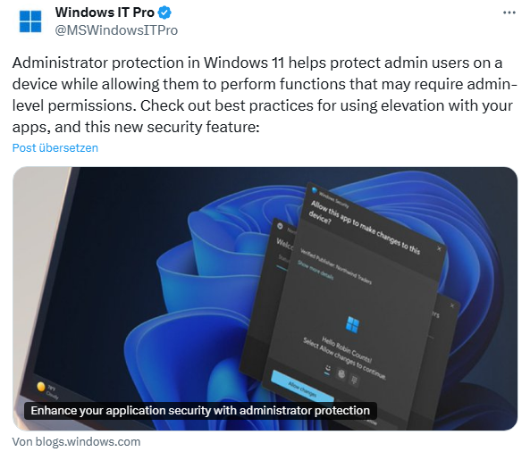 Administrator Protection in Windows 11