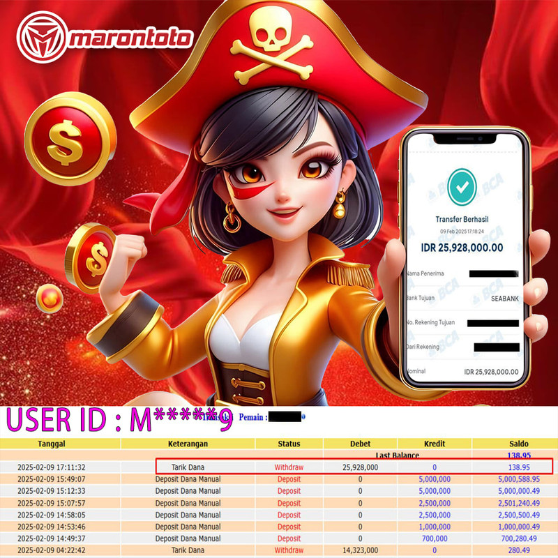 Bukti Kemenangan Member Marontoto Sebesar 25,928,000 JuTa