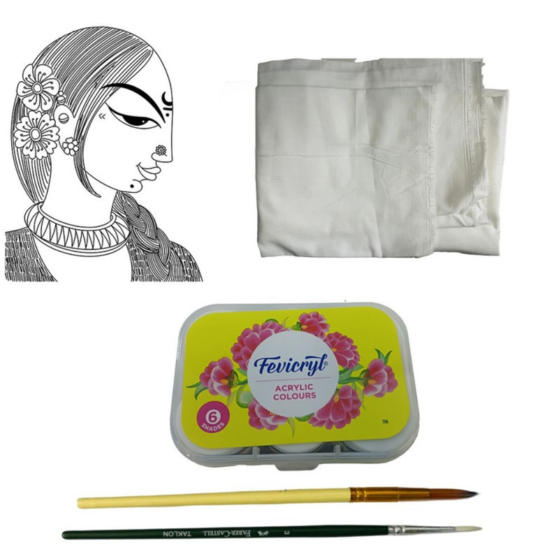 Fabric Painting on Dupatta DIY Kit 