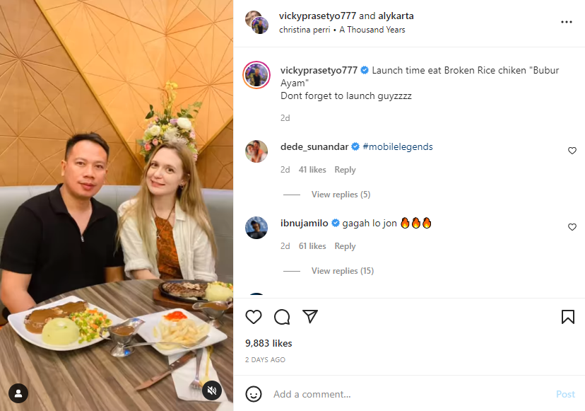 Vicky Prasetyo bersama Alyona