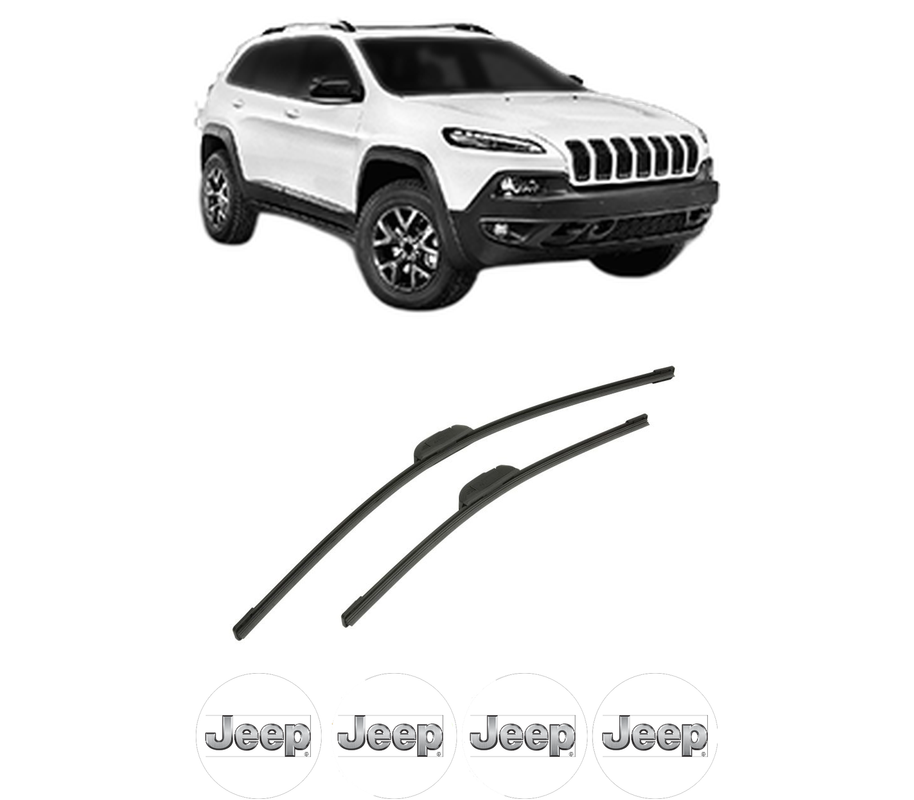 Set stergatoare auto JEEP CHEROKEE VAN (KL) din 2014-2018, pentru parbriz auto, 2 bucati, Bosch Aerotwin Retrofit, din cauciuc siliconat rezistent, 4 Stickere Auto JEEP