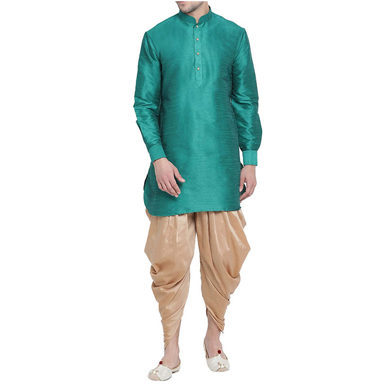 Men's Dhoti Kurta Pant Set Silk Blend Ethnic Kurta Pyjama For Wedding Wear Dress - Picture 16 of 24