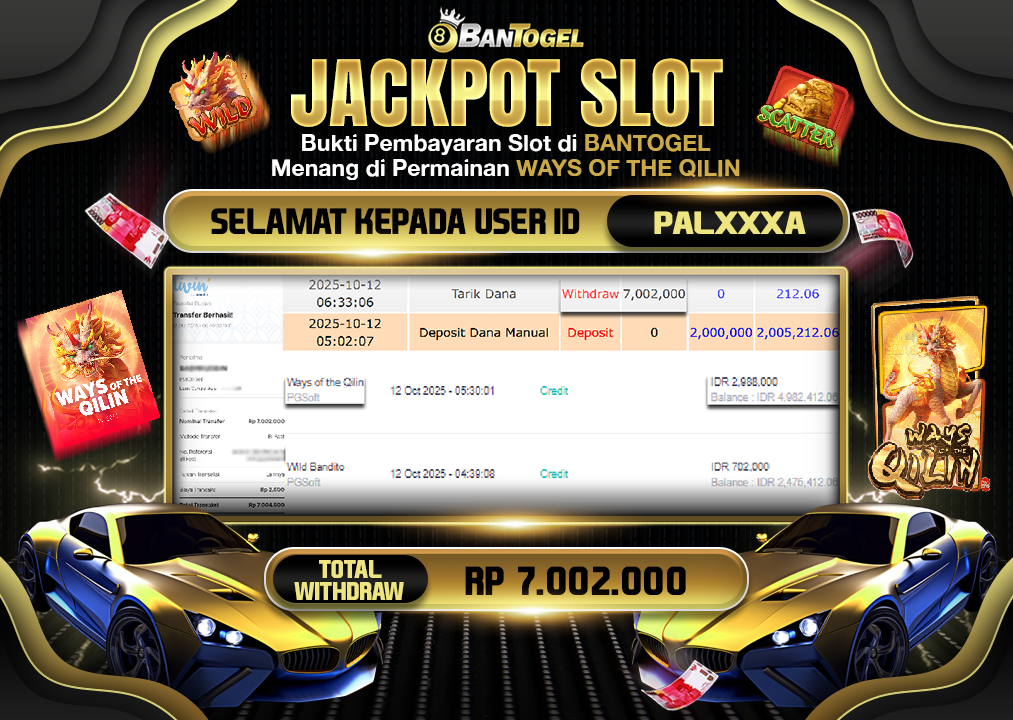 BUKTI JACKPOT LUNAS BANTOGEL