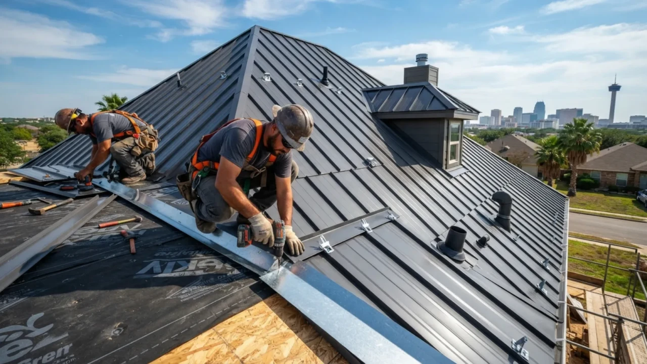 Metal roofing accessories underlayment flashing San Antonio installation