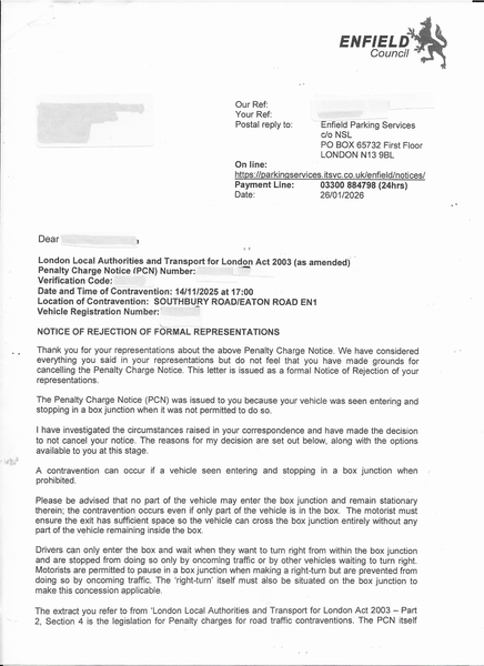 Pg1 enfield Rejection Letter