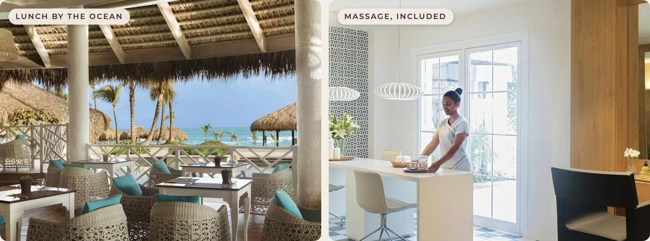 Lunch by the ocean and the spa at Excellence Punta Cana