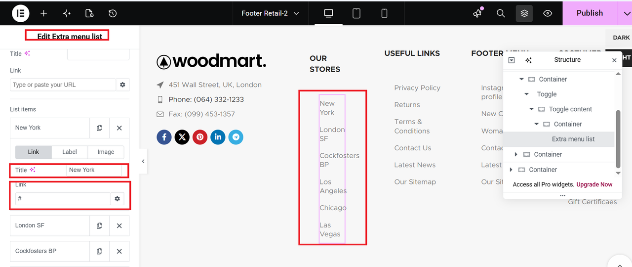 menu link