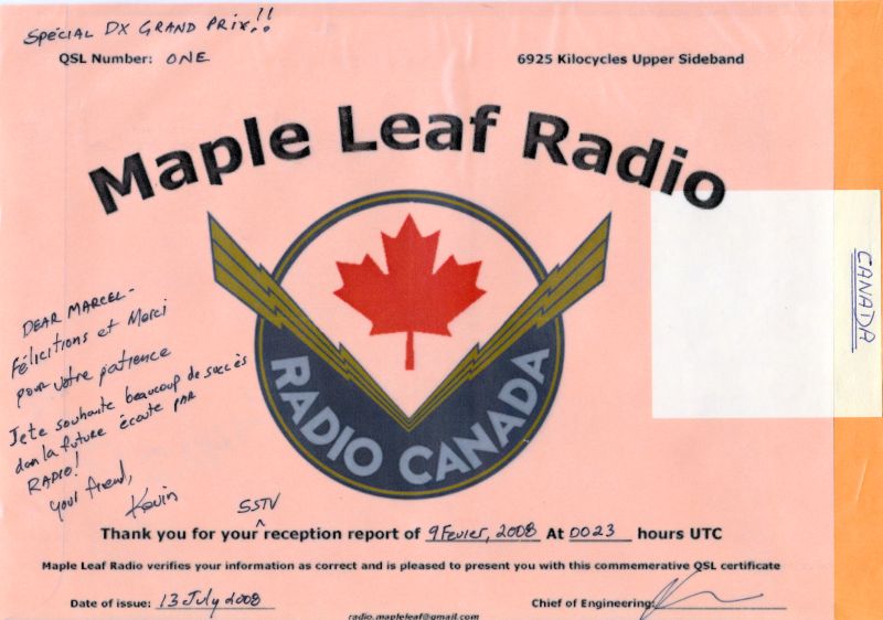 QSL de MAPLE LEAF RADIO (Canada) QSL-R-Maple-Leaf-08-CANADA