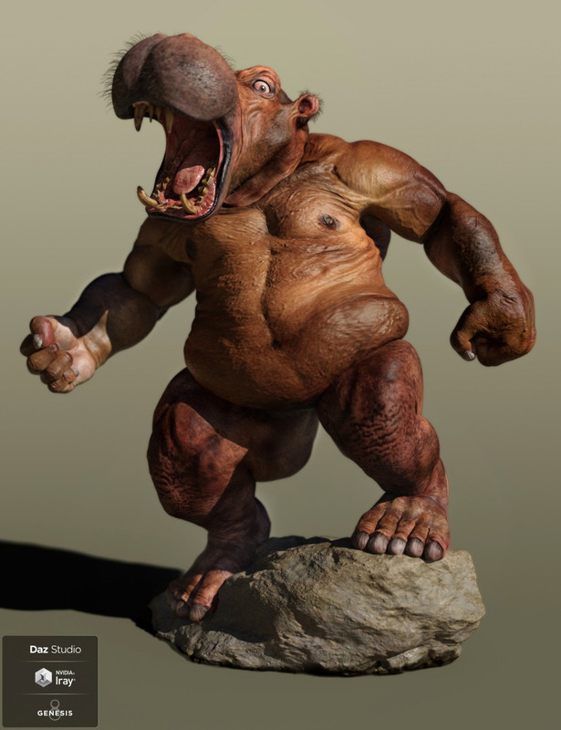 Anthropomorphs – ManHippo HD for Genesis 8 Male