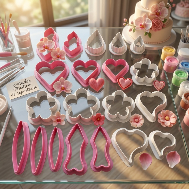 Set moldes Cortadores de flores para fondant pastillaje porcelan