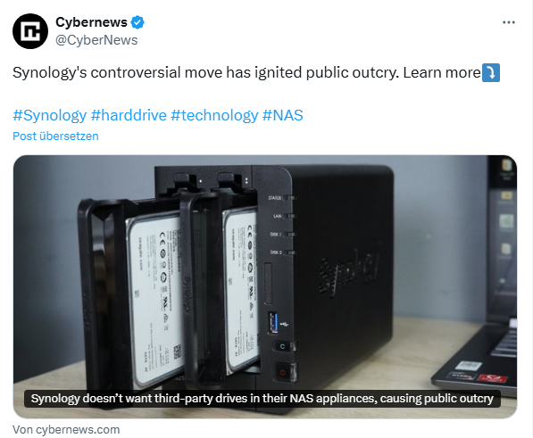 Ärger durch Festplatten-Zwang bei neuen Synology NAS Plus-Modellen