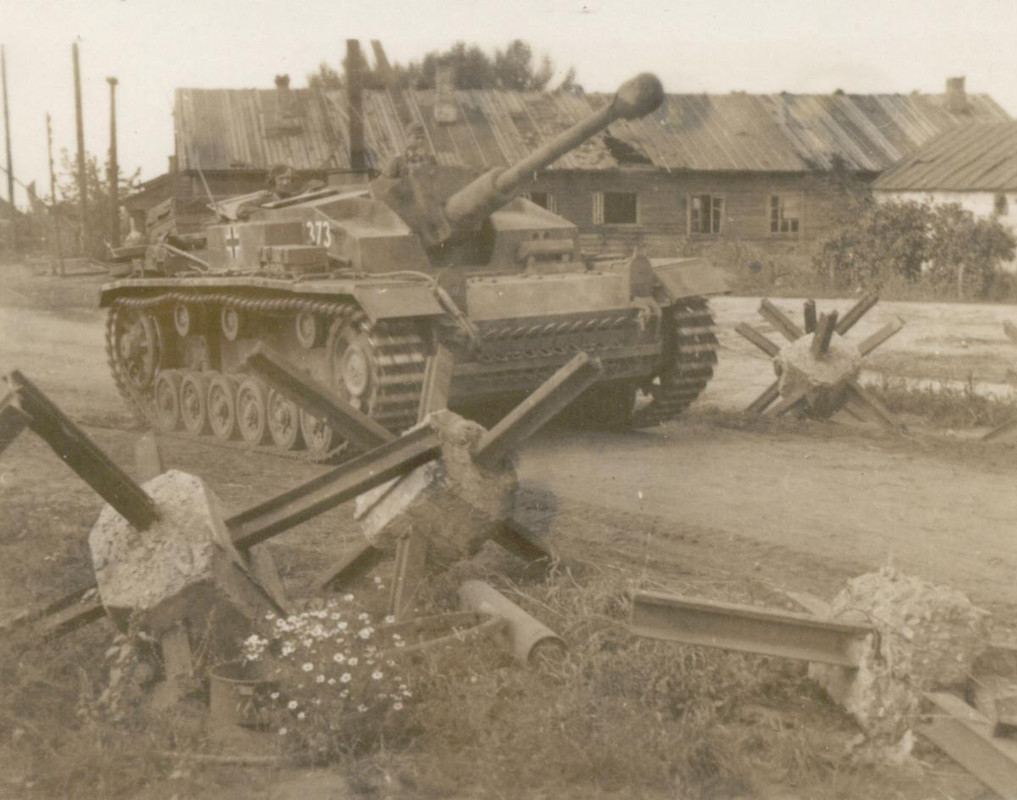 orig. Foto, deutsches Sturmgeschütz III mit Lang