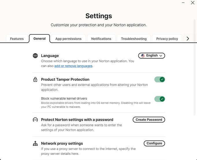 Location of administrative settings in Norton v24? Norton 360 for