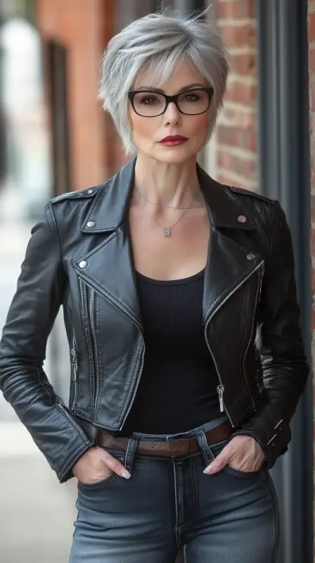Silver Glimmer: A Pixie Cut Revolution - Hairstyles for Women Over 60 with Thin Hair