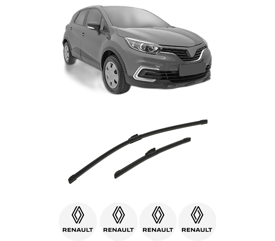 Set stergatoare auto RENAULT KAPTUR (H5_) din 2016-2021, pentru parbriz auto, 2 bucati, Bosch Aerotwin, din cauciuc siliconat rezistent, 4 Stickere Auto RENAULT