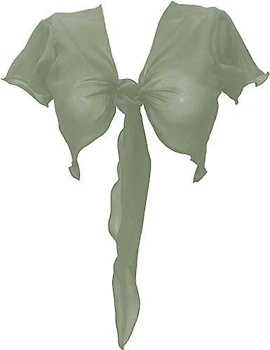 Women's Chiffon Choli Blouse Short Sleeve Tie Crop Top Shrug Belly Dance Gypsy - Bild 46 von 63