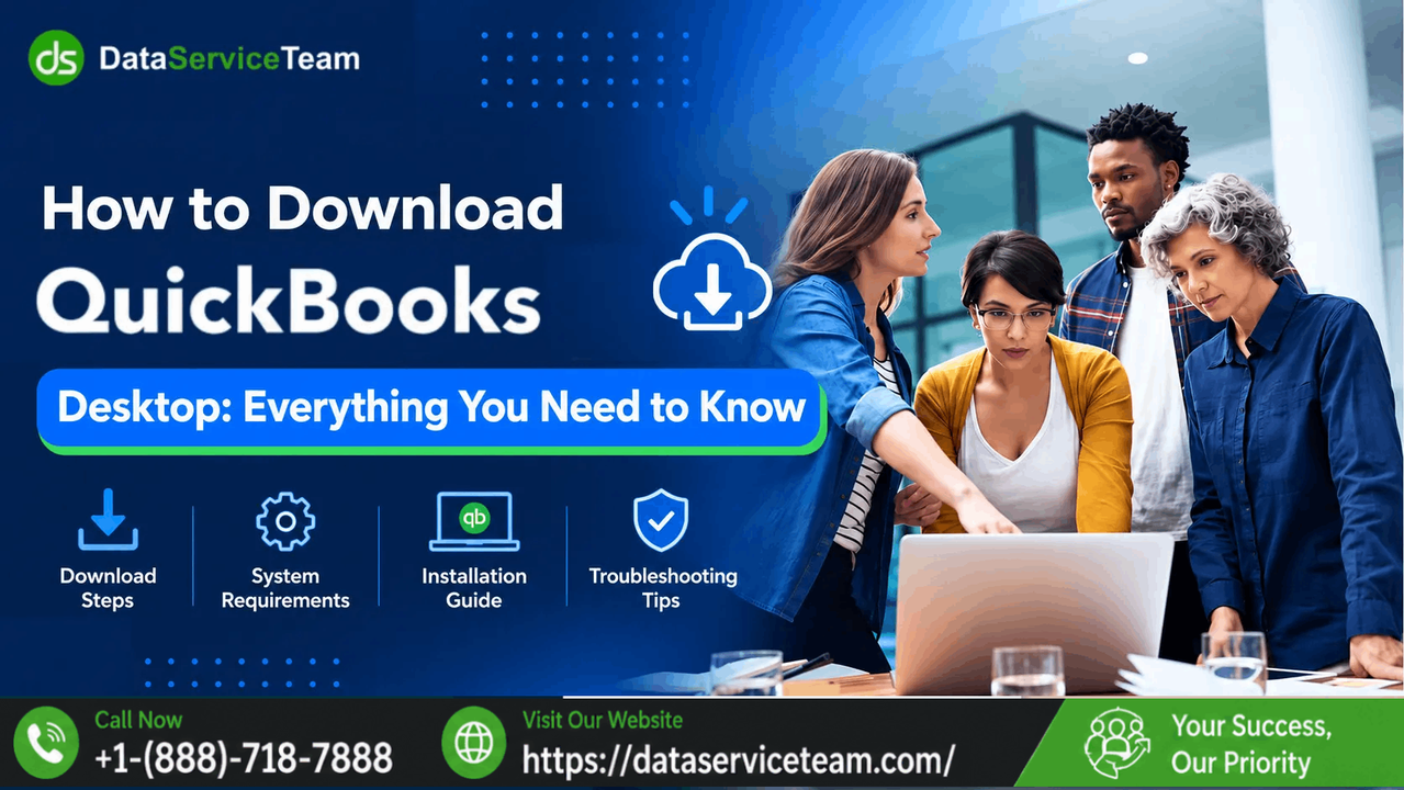 QuickBooks Desktop 2026 installation and setup guide showing download, system requirements, activation, and troubleshooting steps