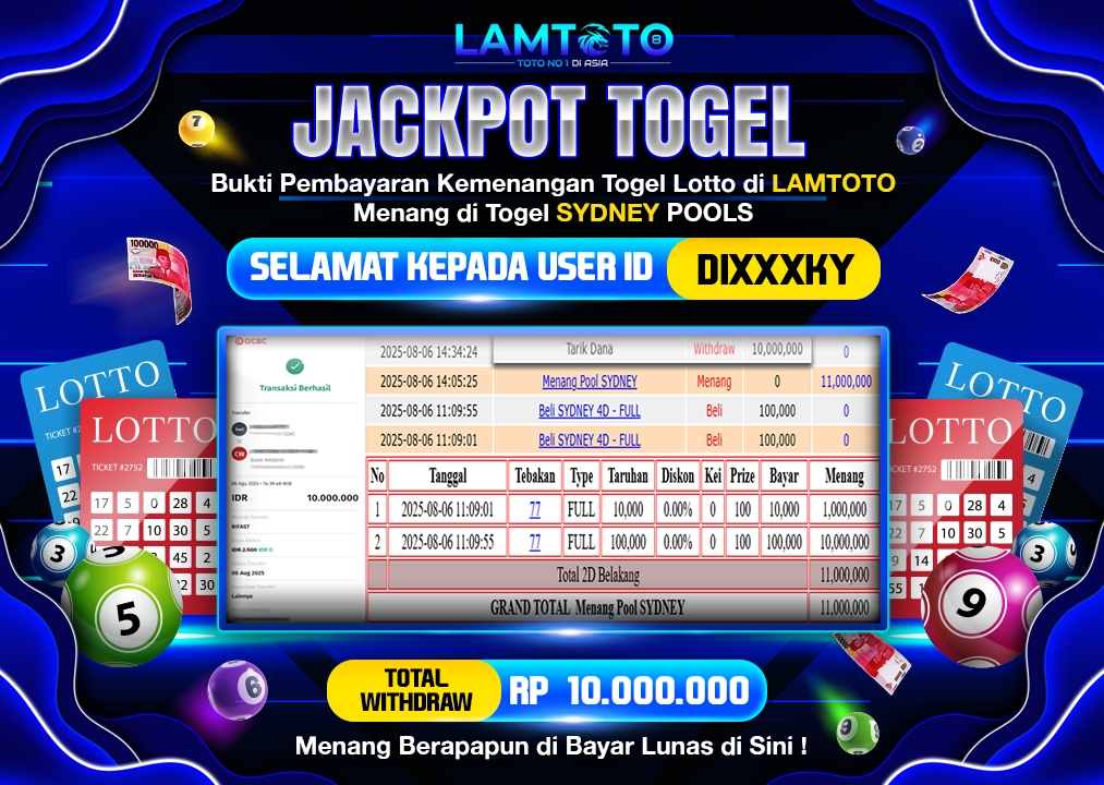BUKTI JACKPOT LUNAS LAMTOTO