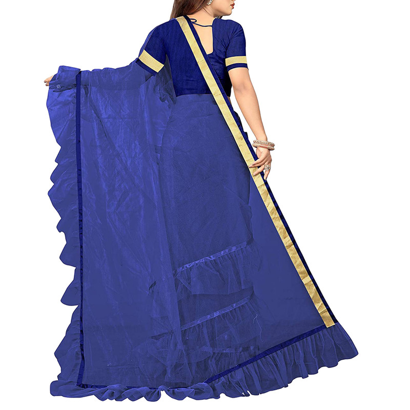 Saree de red con volantes con blusa pieza con volantes ropa de fiesta étnico sari para mujer - Imagen 11 de 21