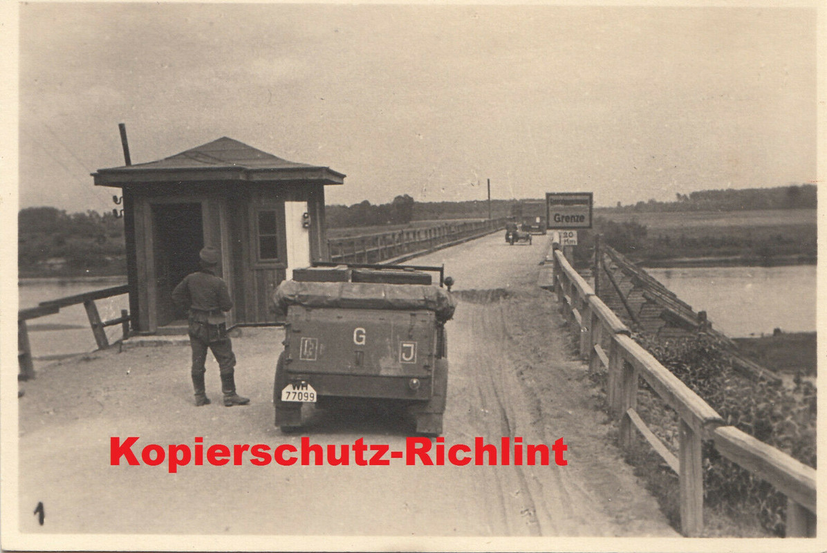 Wehrmacht Rußland PKW Kübelwagen Kennung! Schild Grenze Generalg