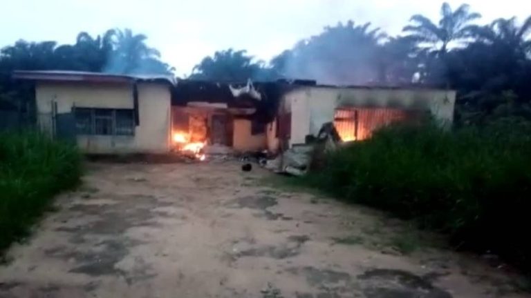 Ballot-boxes-voting-cubicles-destroyed-as-hoodlums-set-INEC-office-in-Akwa-Ibom-ablaze