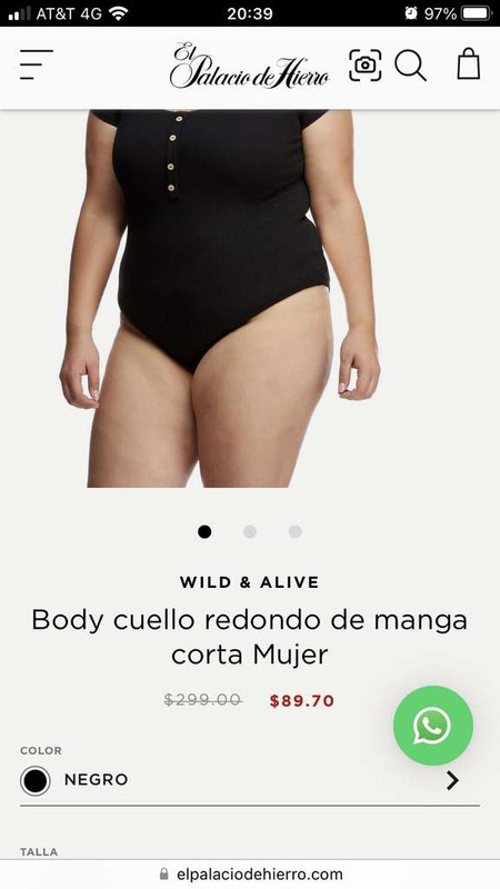 Palacio de hierro: body varios color tallas EG y EEG