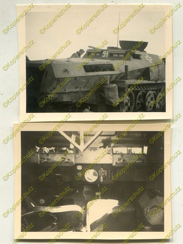 Foto, Schüzenpanzer, Sdkfz, Aussen und Innenansicht, Armaturenbr