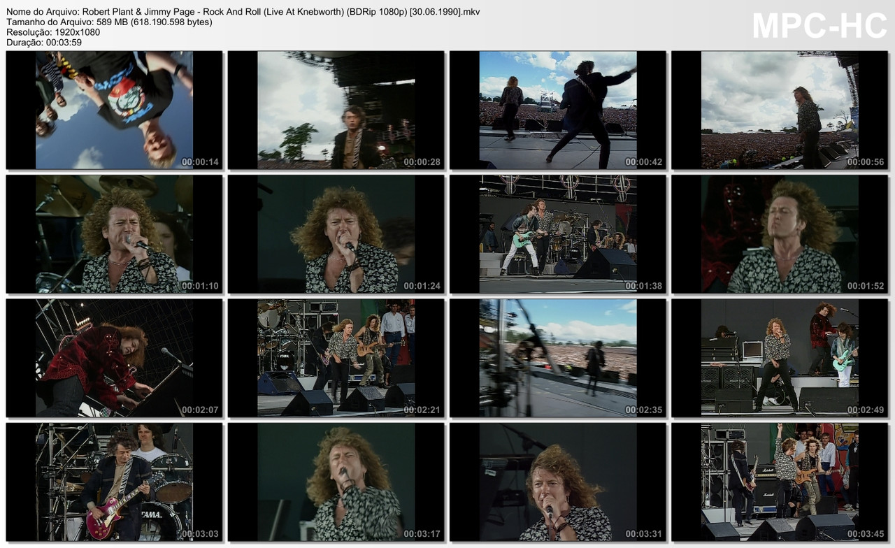 Robert Plant & Jimmy Page - Rock And Roll (Live At Knebworth) (BDRip 1080p) [30.06.1990]