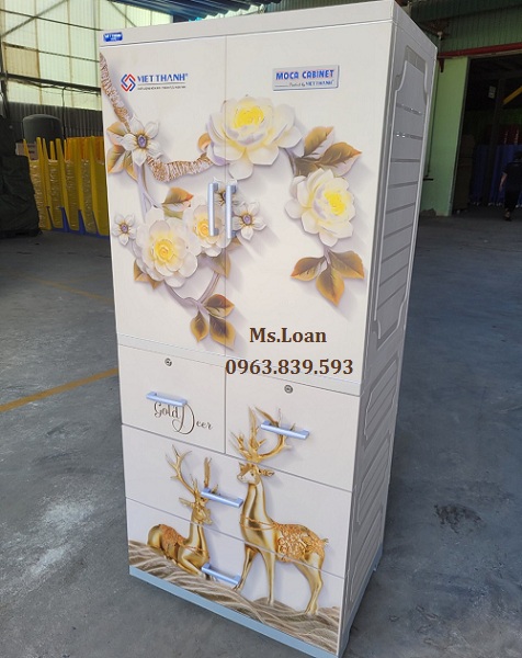 HCM - Tủ nhựa có cánh treo quần áo tiện lợi, tủ nhựa giá rẻ hcm / 0963.839.593 ms.loan Tu-nhua-gold-deer